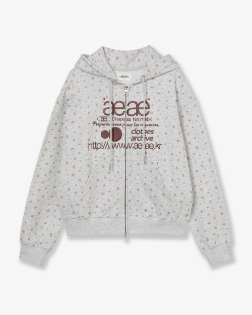 【AEAE】 WEB LOGO FLOWER HOOD ZIP UP [PINK] 正規品
