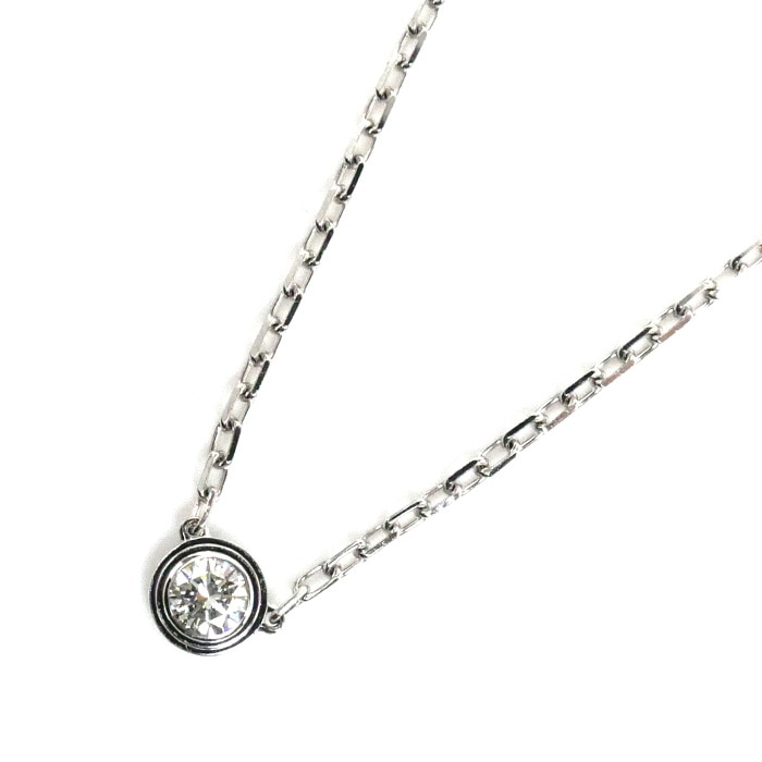 CARTIER カルティエ K18WG ホワイトゴールド ダムール SM ネックレス B7215900 ダイヤモンド 3.0g 41cm レディース 中古 美品
