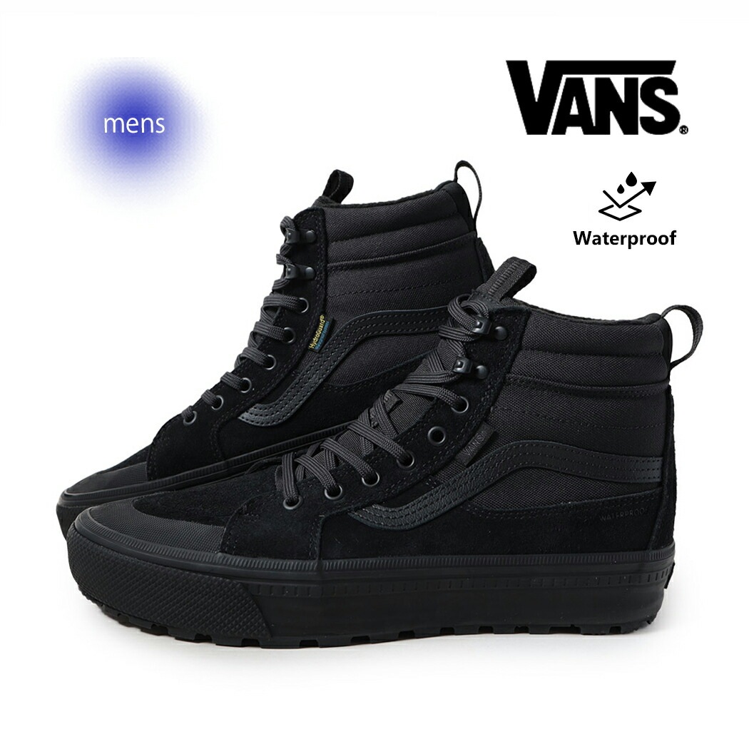 VANS ヴァンズ Mte スケートハイ スニーカー Sk8-Hi Waterproof Insulated BLACK ( スケハイ ブラック 黒 バンズ メンズ 撥水 断熱 VN000DAQBKA