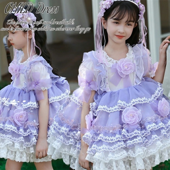 新品限時!優!惠!ロリータワンピース 女子 子供服 プリンセスドレス キッズドレス ベビーロリータドレス 可愛い 赤ちゃん お宮参り 結婚式 ピアノ発表会 誕 七五三 ロリータ