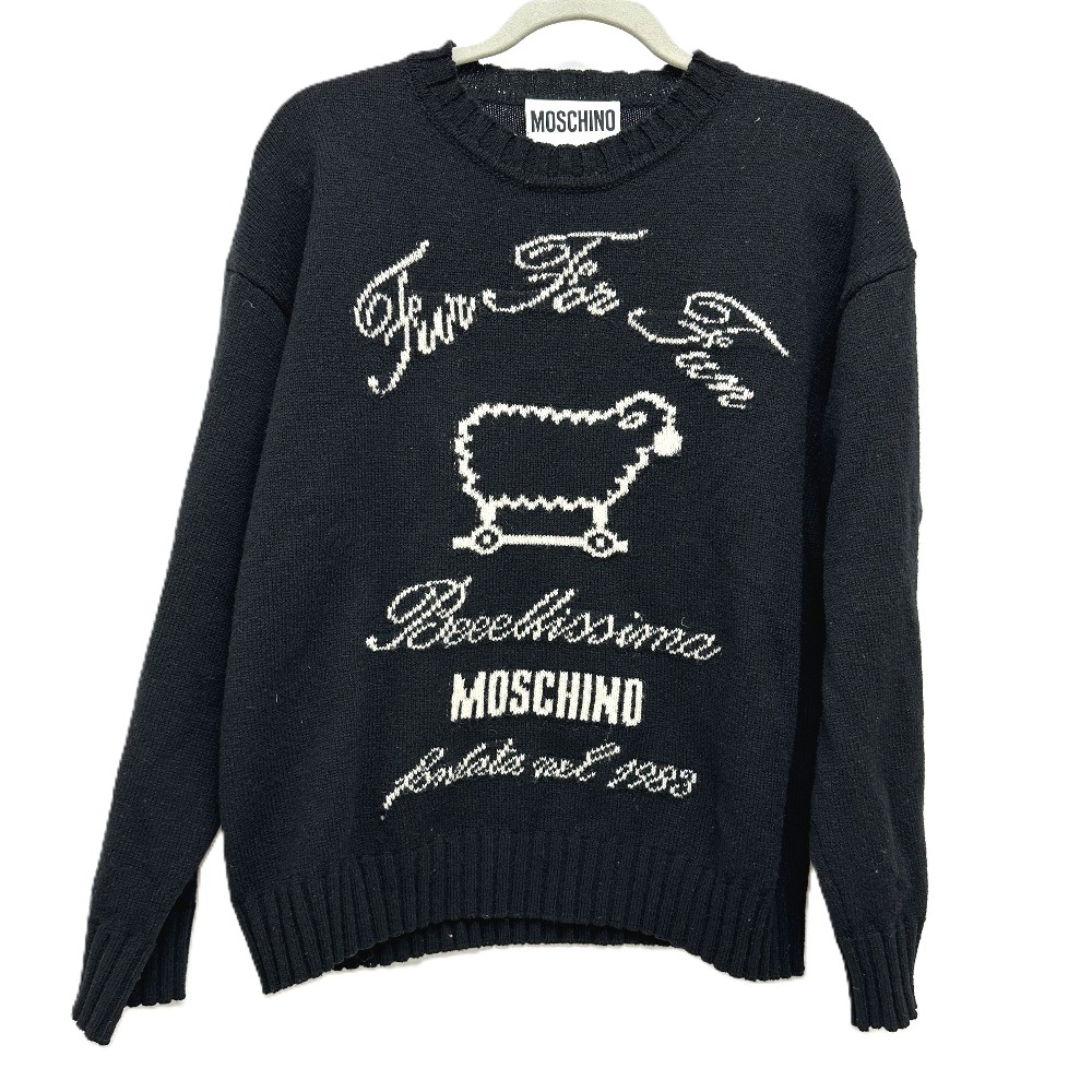 MOSCHINO モスキーノ セーター ロゴ 長袖 アパレル ウール ブラック
