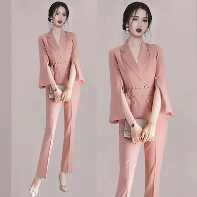 2025秋 有名な女性 修身 上着を着ます+気質が見えてやせますズボン2セット
