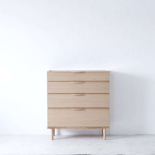 ガラスチェスト（ナチュラル） 幅約80cm [完成品］