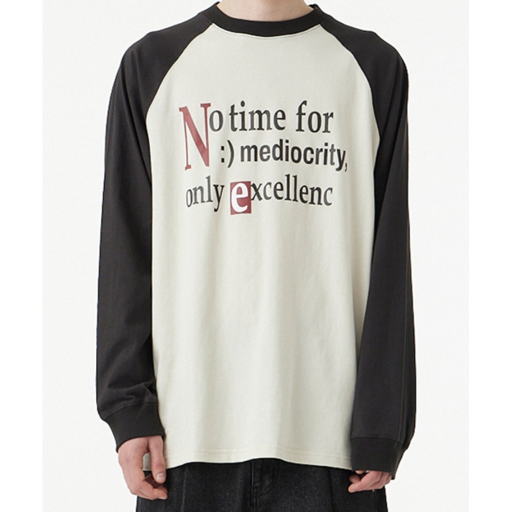 URBANAGE ノータイムラグランロングスリーブ_チャコール