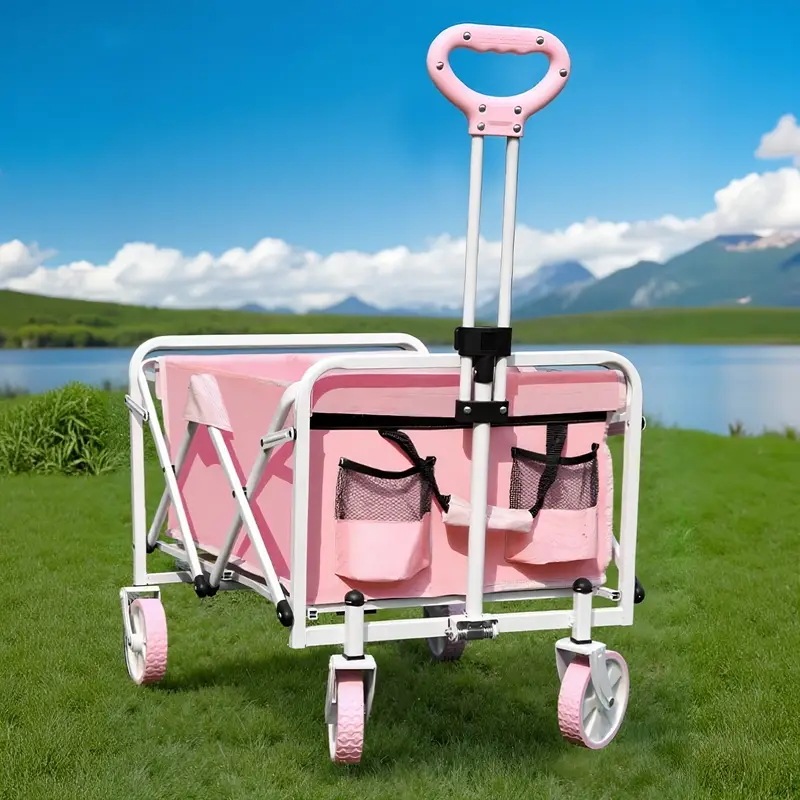 重量級折りたたみ式荷物カートホイール付き - 158.76kgのキャパシティ100.58cmの幅の荷重フレーム人間工学のハンドルと収納ポケット園芸キャンプショッピング釣り折りたたみ式シ