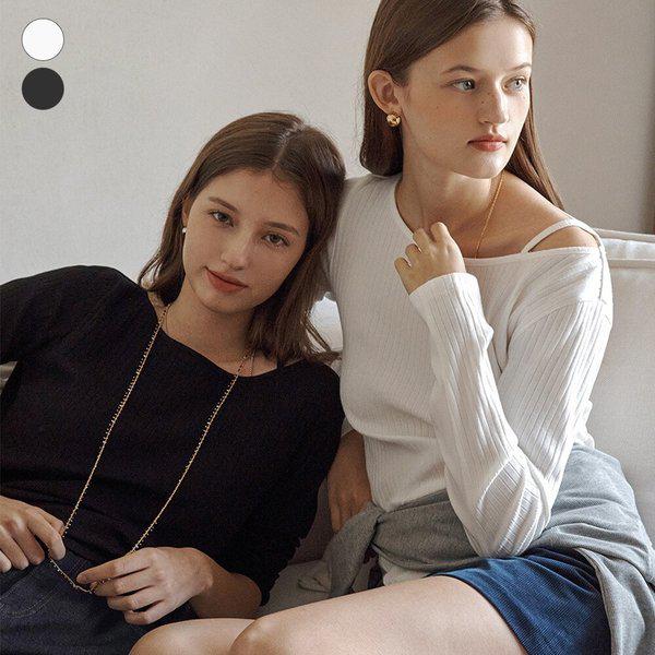 AK盆唐店女性_アンバランス長袖Tシャツ (OP3K5423)