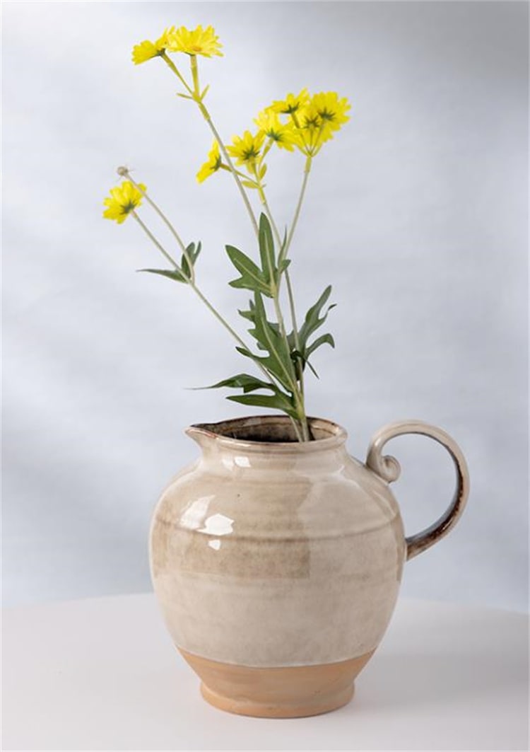 激安セール 2026年新作 やかん型陶磁器花瓶 レトロ窯変アートで彩る卓上装飾オブジェ