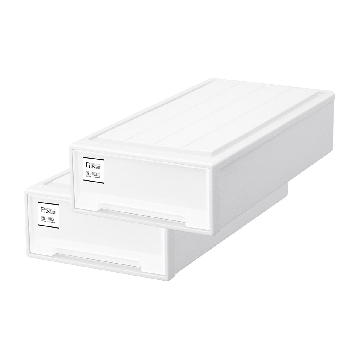 天馬 スリム-2P/WH 【2個セット】フィッツケース モノ 押し入れ収納（スリム×2個セット・ホワイト） スリム2PWH