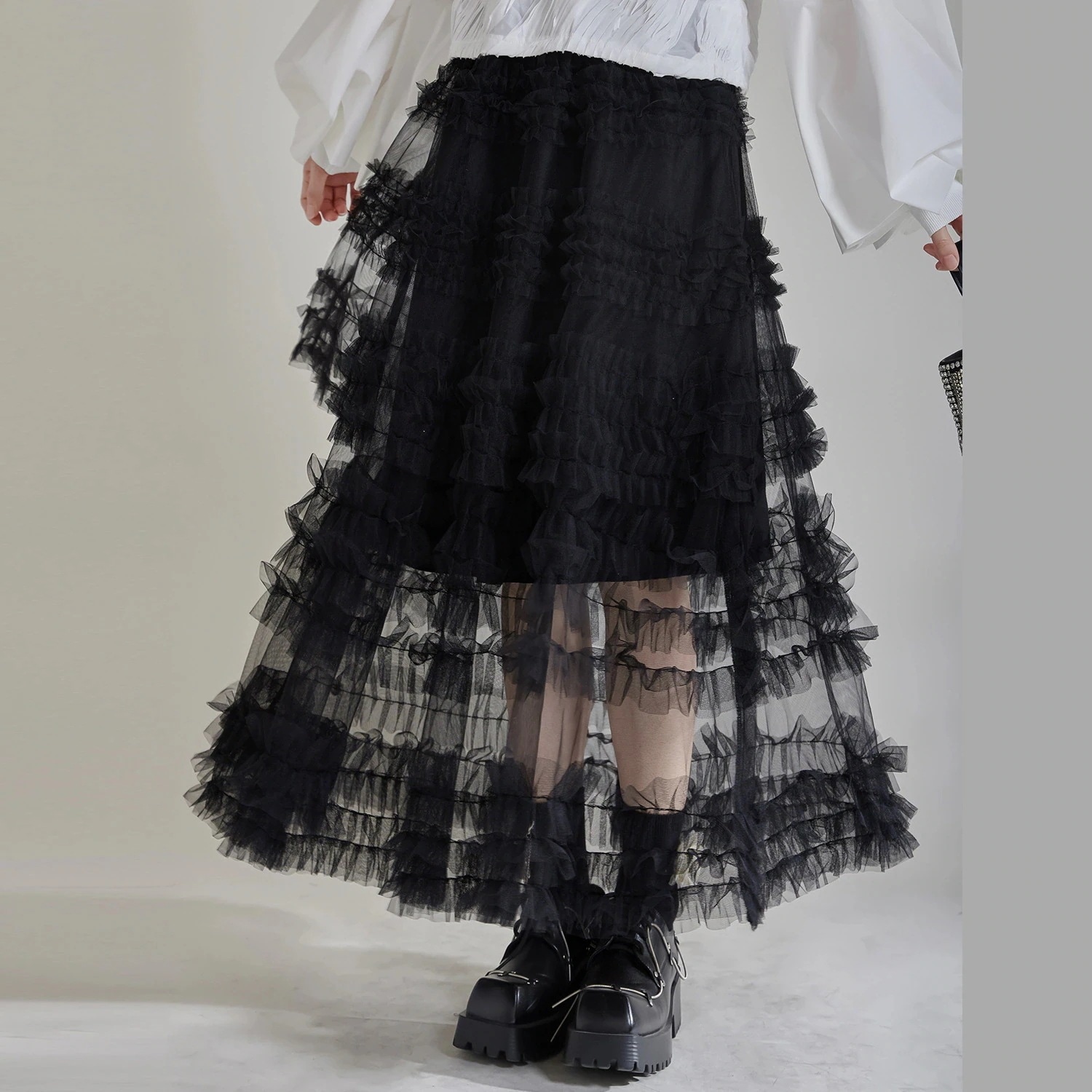 ティアードスカートのレベルのAラインスカートラブリー夏服フレアスカート