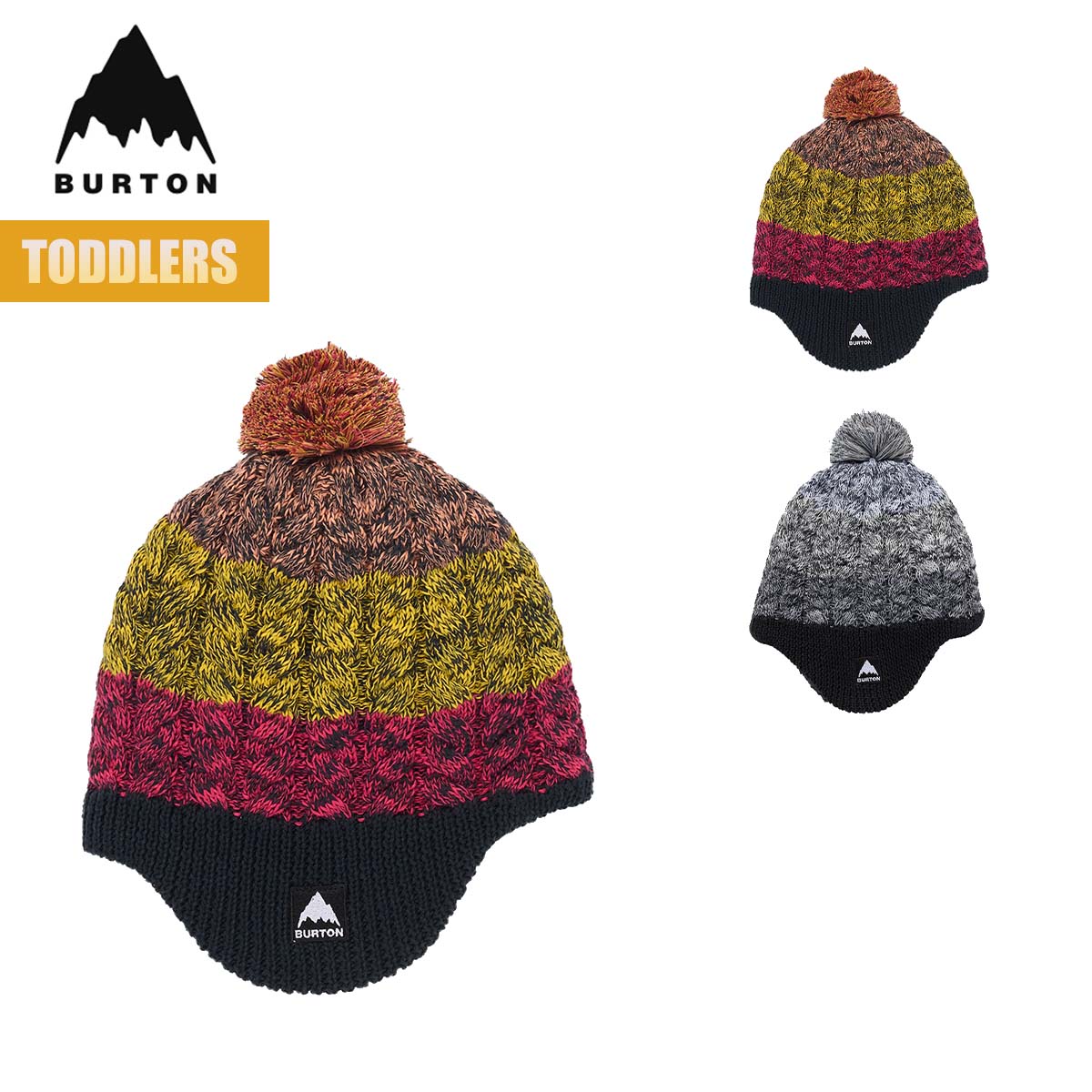 ビーニー ニット帽 キッズ 25-26 トドラー フリースライナー イヤーフラップ W26JP-234631 子供 こども 幼児 ポンポン 折り返し イヤーフリップ フリース 防寒 正規品