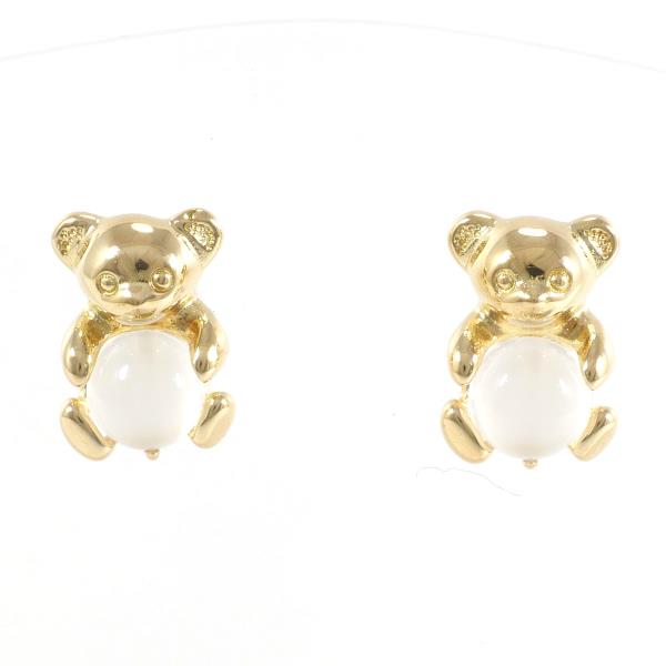 K18 18金 YG イエローゴールド ピアス ムーンストーン 総重量約1.6g ジュエリー 中古