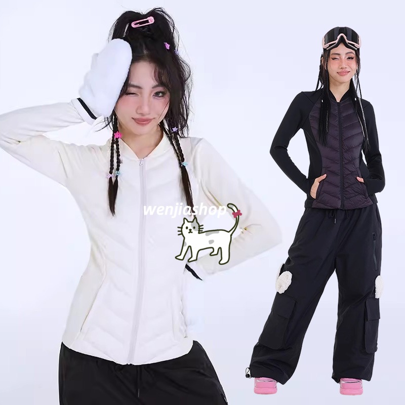 （1～3日で出荷）スノーボードウェア ダウンジャケット レディース メンズ 下着 スキーウェア スノボウェア スノーウェア ナイン パーカー 男女兼用 韓国風 防寒防雪保温防風通気 5,618円