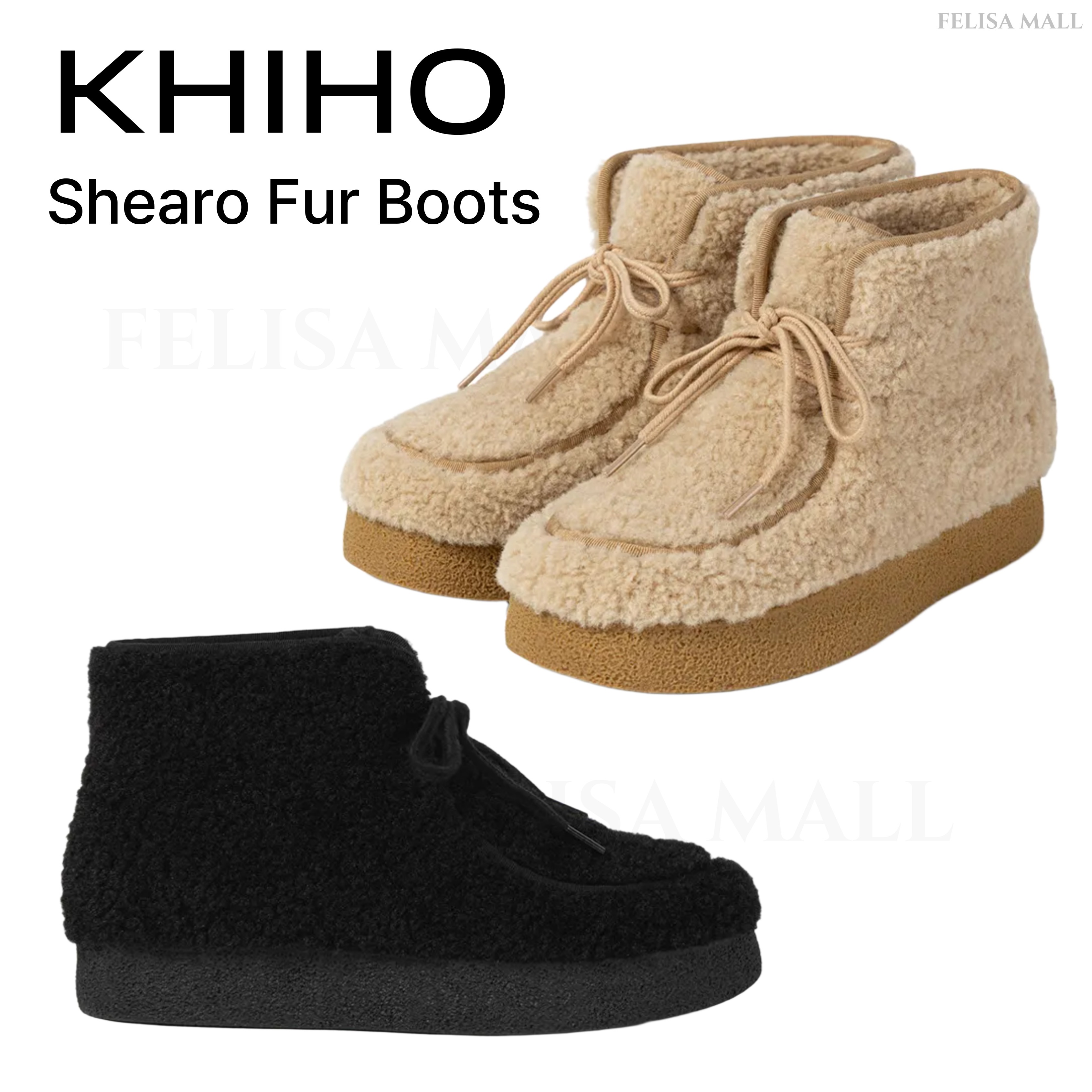 [KHIHO] Shearo Fur Boots ショートブーツ モコモコ 韓国人気 韓国ブランド