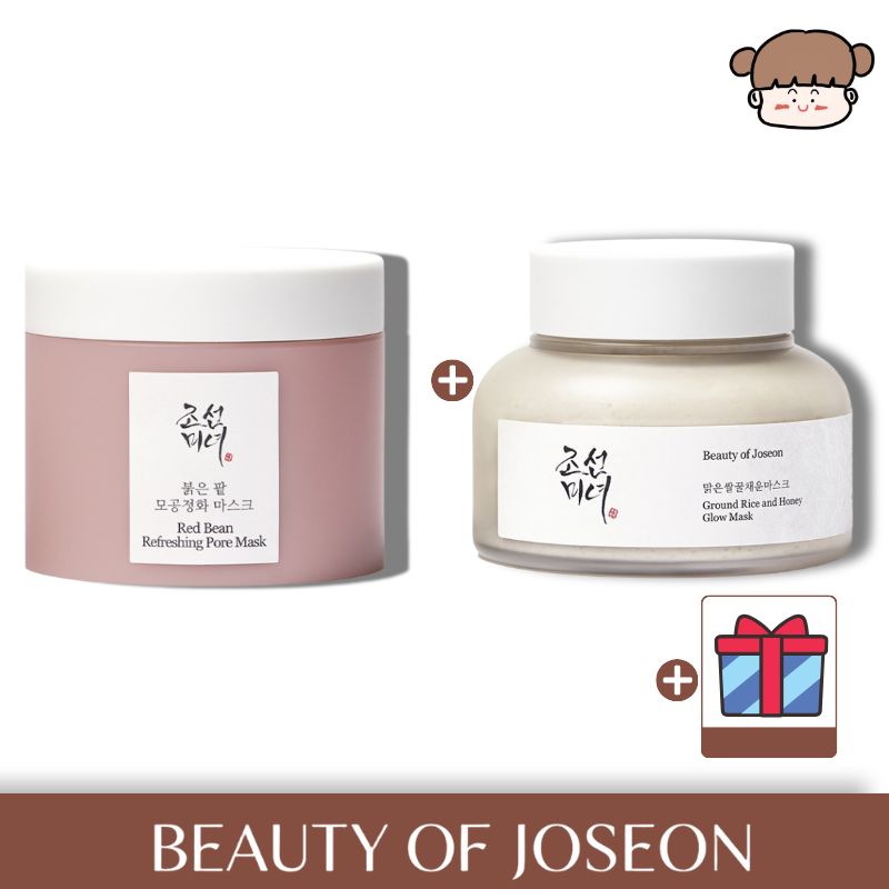 【大人気2種セット】赤小豆毛穴浄化マスク140ml＋ライス&ハニー クレイパック, 150ml/黒ずみ・くすみ同時ケア！洗い上がり クレイマスク ビューティーオブジョソン つるつる すっきり