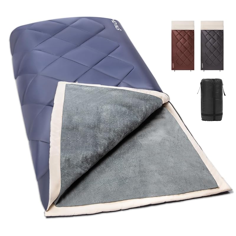 CAMDOOR シュラフ 【人工ダウン&2個連結可】寝袋 封筒型 320T防水 6in1多機能 快適温度-15℃~20℃ 2.5kg 3.0kg 3.5kg 保温 収納パック付き オールシーズン 丸洗