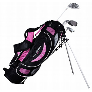 U.S.アスリート USCS-5755 PK ジュニア用 ゴルフ クラブセット 4本セット スタンドバッグ付 ピンク9～12歳対象（身長130～150cm） USCS5755PK