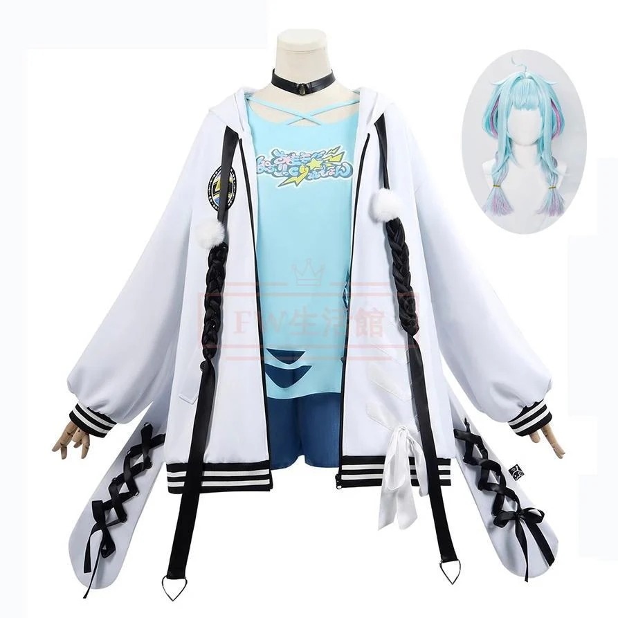 VTuber ホロライブ hololive DEV_IS 風 水宮 枢 FLOW GLOW Mizumiya Su コスプレ 衣装 ウィッグ cosplay パーティーイベント ハロウィン仮装