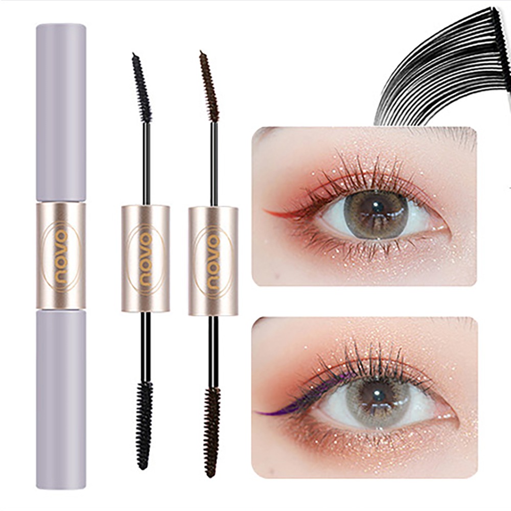 NOVO ファンタジーアイズ ライトフェザー ダブルヘッドマスカラ カールロングエンクリプトウォータープルーフ防汗にじまないまつ毛プライマー