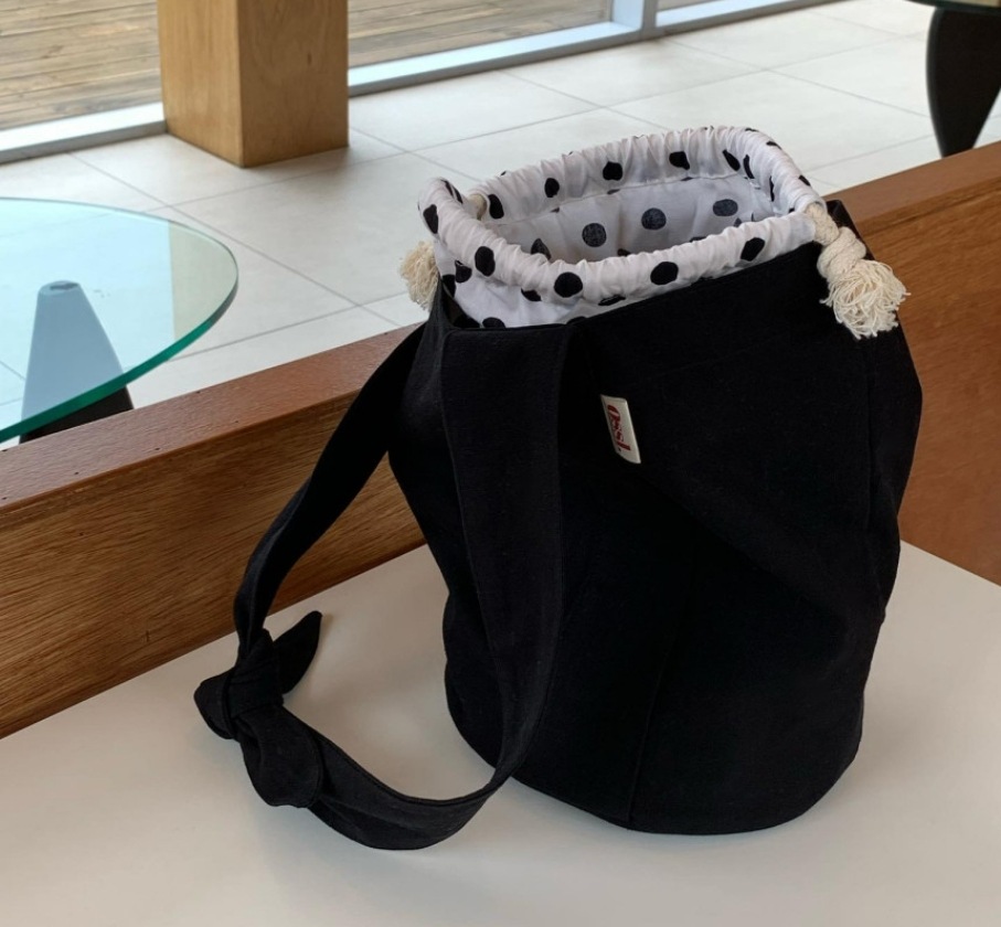 オースル ハンドメイド ドット 絞り 結び エコバッグ