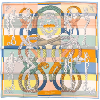 Qoo10] Hermes 未使用品 カレ90 ダブルフェイス デッ