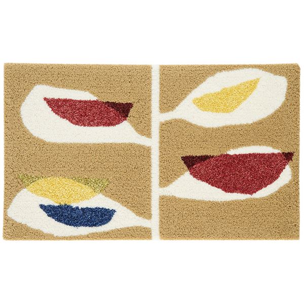 玄関マット 約幅45×長さ75cm カジュエンマット ベージュ 日本製 手洗い可 防ダニ ホットカーペット可 デザインライフ スミノエ 4,950円