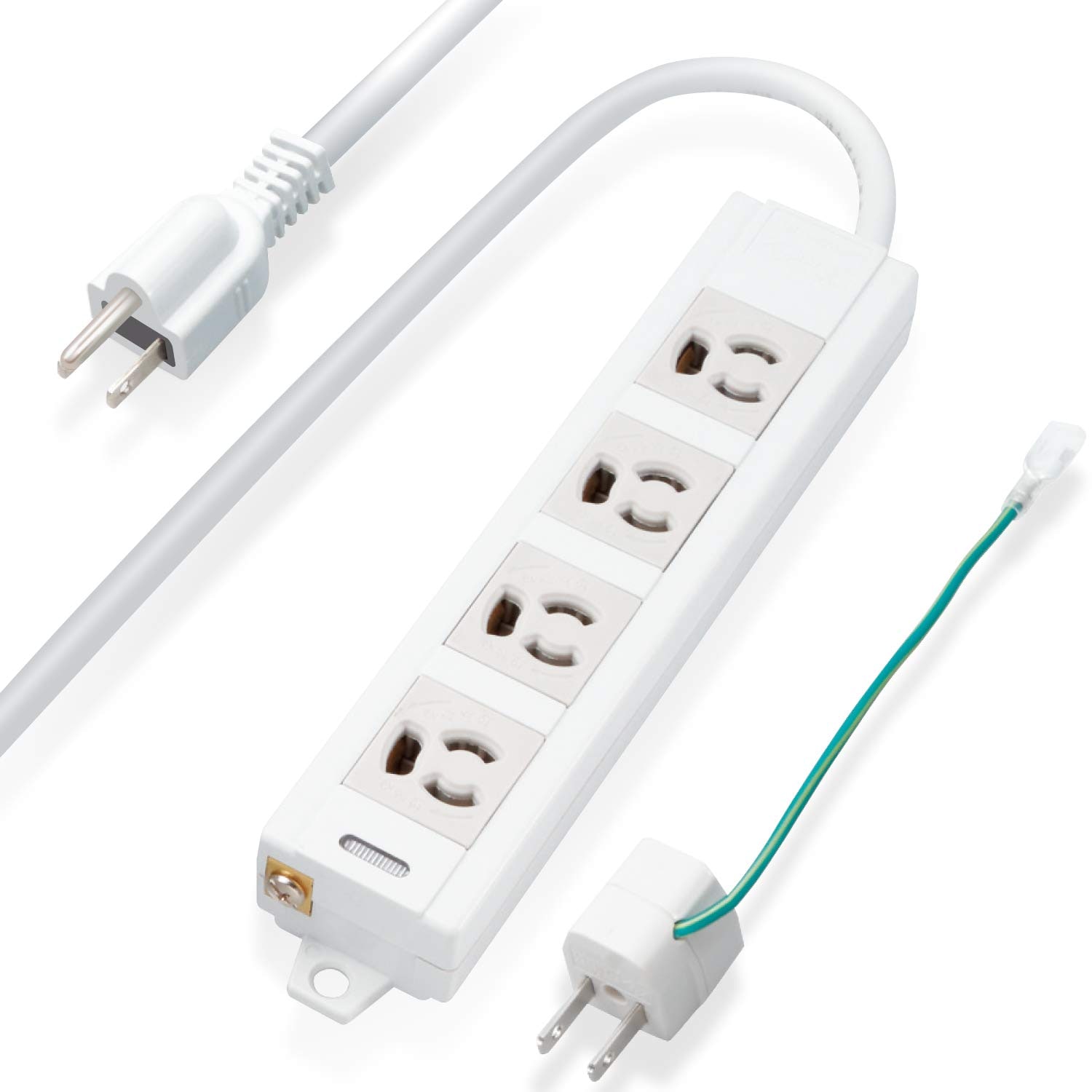 エレコム 電源タップ マグネット付 抜け止めコンセント 壁取付用固定フック付 3P-2P変換アダプタ付 4個口 10m T-ECOH34100NM グレー