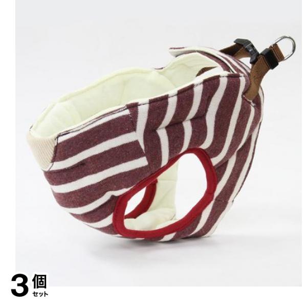 ペティオ 7歳からのやさしいハーネス ボーダー Sサイズ 小型犬用 1個入 (レッド) 3個セット