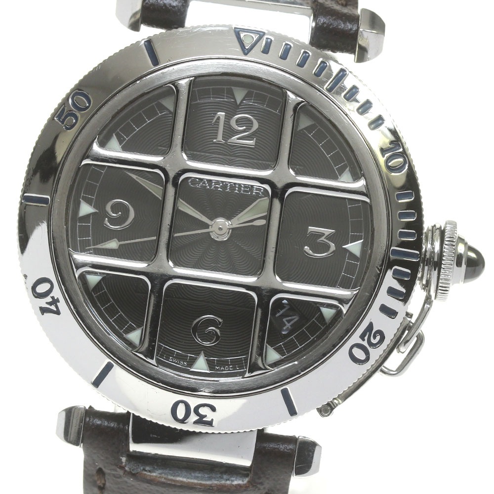 カルティエ CARTIER W3105255 パシャグリット 950 プラチナベゼル 自動巻き メンズ _844733【中古】