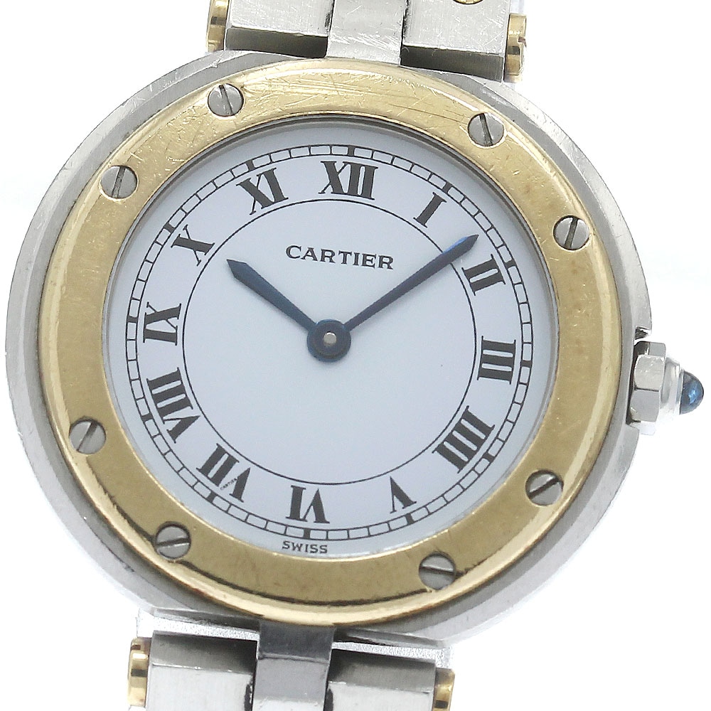 カルティエ CARTIER 84038288 サントスラウンドSM YGコンビ クォーツ レディース _881785【中古】