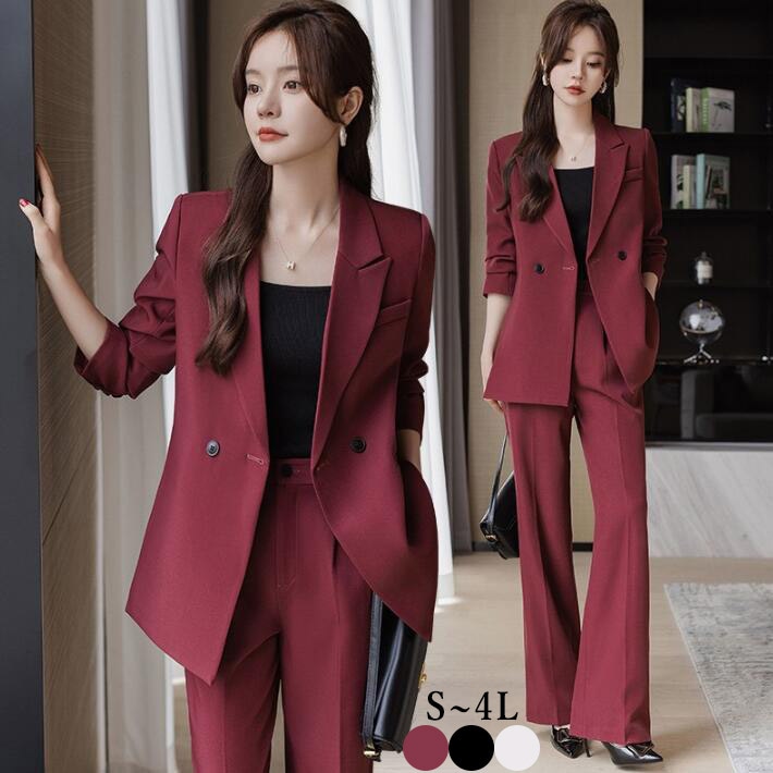 スーツセット セットアップ パンツスーツ ビジネススーツ ジャケット パンツ レディーススーツ フォマール ママ　面接 卒業式　入学式 フォーマル オフィス 通勤　入学式 七五三 大きいサイズ S M