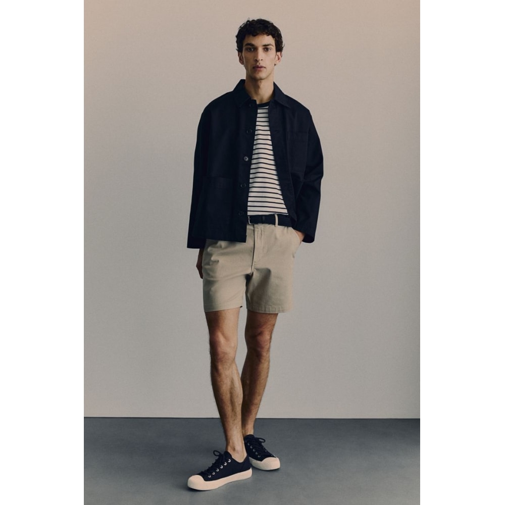 H&M レギュラーフィットチノショーツベージュハーフパンツ