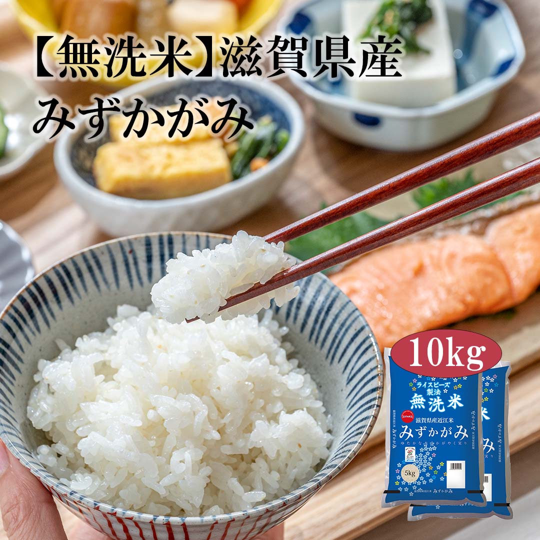 無洗米 米 滋賀県産 近江米 みずかがみ 10kg 5kg 2セット 令和7年産 お米 こめ 10キロ 安い おこめ 白米 国産 食品 ギフト 引っ越し 内祝い お歳暮 送料無料 おくさま印 新米