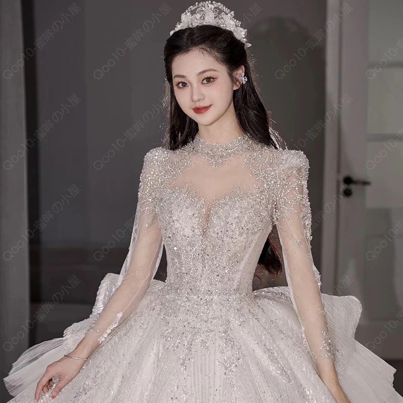 2025 高級感 花嫁ロングドレス ウェディングドレス 白長袖 妊婦がカスタマイズ可能 結婚式ワンピース 二次会ドレス 花嫁 パーティードレス 結婚式 ドレス 豪華宮廷風-69