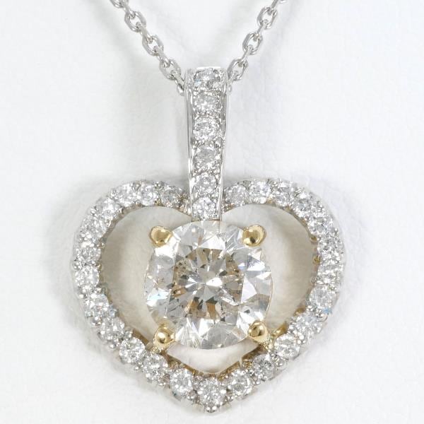 K18 18金 YGWG ネックレス ダイヤ 1.52 0.92 鑑別書 ジュエリー 中古