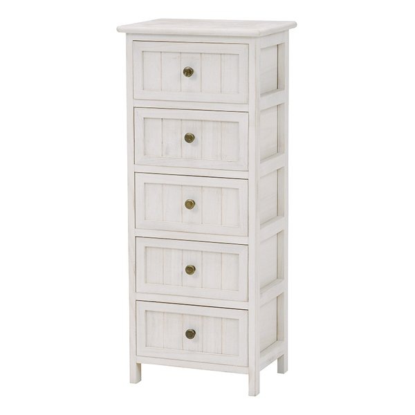 チェスト シャビーウッドファニチャー アンティークホワイト 5段 MCH-5375AW