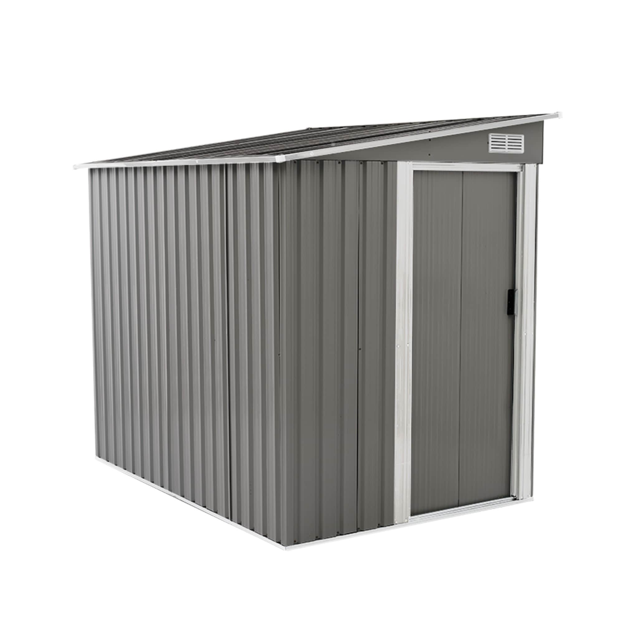 【国内3日内出荷】【可動棚なし】物置 屋外 スチール 倉庫 戸外収納庫 幅153*奥行き206*高181 物置き おしゃれ 大型 収納庫 屋外物置 防さび ベランダ 防水 ドア 引戸 スチール物置 屋