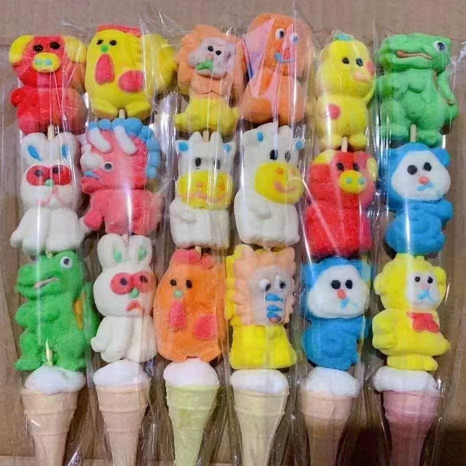 スイーツお菓子和菓子漫画のマシュマロ串とひょうたんの串漫画の動物と果物の形をしたジェリービーンズ 40/50Pcs