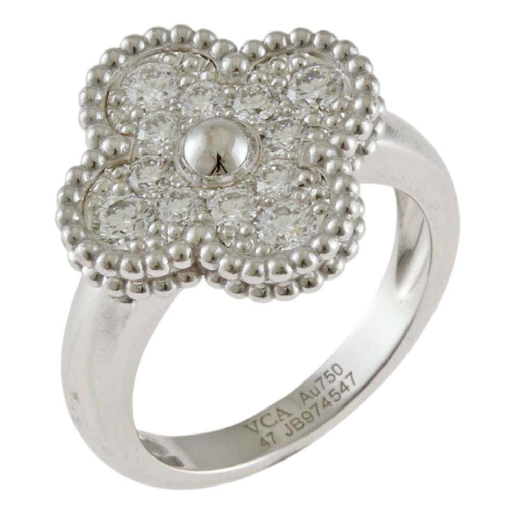 ヴァンクリーフ＆アーペル ヴィンテージ リング 指輪 7号 18金 K18ホワイトゴールド ダイヤモンド Van Cleef & Arpels 中古 美品