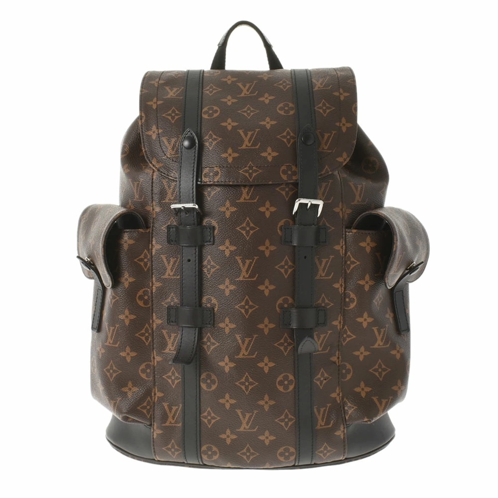 LOUIS VUITTON ルイヴィトン モノグラム マカサー クリストファー PM ブラウン M43735 メンズ モノグラムマカサー リュックデイパック Aランク 中古 銀蔵