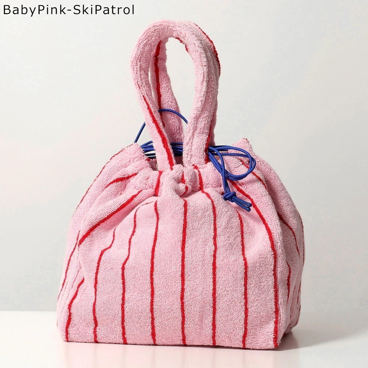 【訳あり】BONGUSTA ボングスタ ハンドバッグ NARAM HANDBAG ナラム レディース タオル地 コットン 軽量 ストライプ BabyPink-SkiPatrol