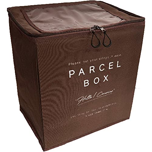 色：ブラウン サイズ：サイズ:縦30×横40×高さ45cm オカトー 宅配ボックス 折りたためる 置