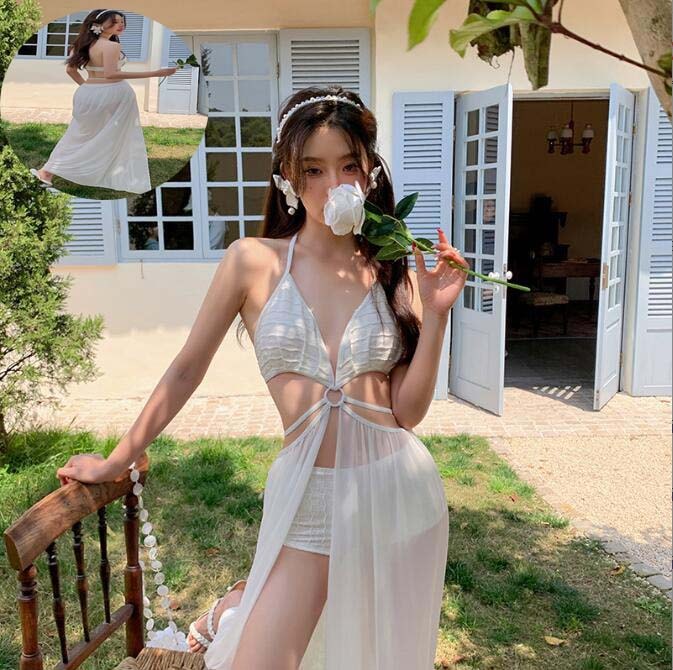 送料無料 韓国風 水着 ワンピース オールインワン 長袖 ビキニ 小胸 美胸 レディース ミズギ 大きサイズ みずぎ 体型カバー パッド付き ワイヤーなし 女性用水着 タンキニ ママ 温泉 背中見せ 4,599円