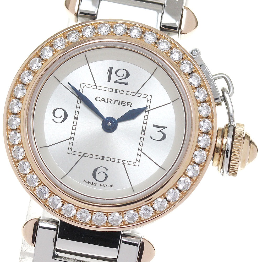カルティエ CARTIER WJ124021 ミスパシャ K18PG ダイヤベゼル クォーツ レディース _862617【中古】