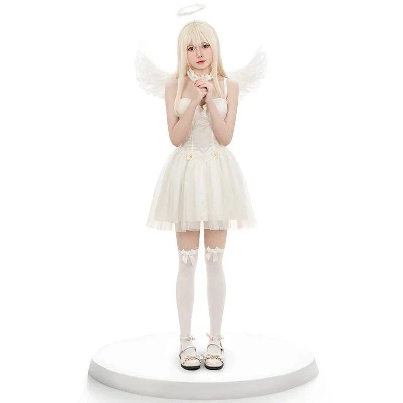 （5点セット）天使 エンジェル 可愛い 仮装 パーティー コスプレ お祭り ハロウィン 今年 短纳期 ワンピース セット