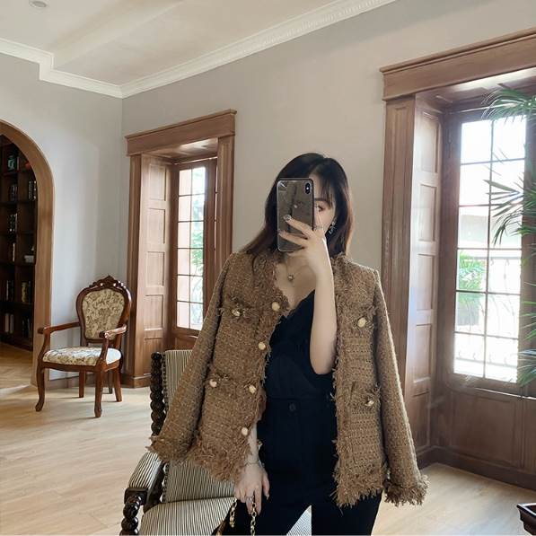 ジャケット ツイードジャケット ツイード 長袖 ラウンドネック ノーカラー ワイド 前開き 大人可愛い きれいめ シンプル カジュアル 大人 上品 おしゃれ 大人女子 こなれ感 エレガント 主役級 存