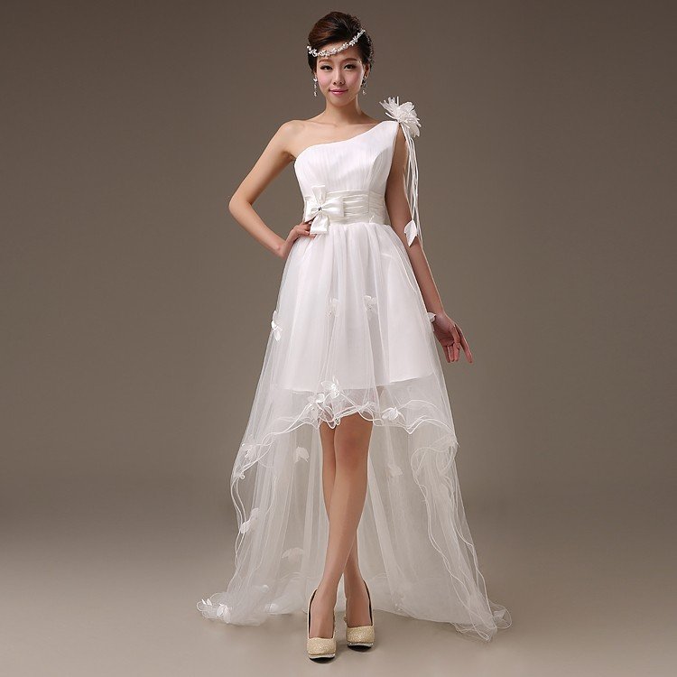 ウエディングドレス エンパイア 安い トレーンドレス 前ミニ ウェディングドレス 結婚式 ロングドレス 二次会 花嫁 パーティードレス 発表会 大きいサイズ