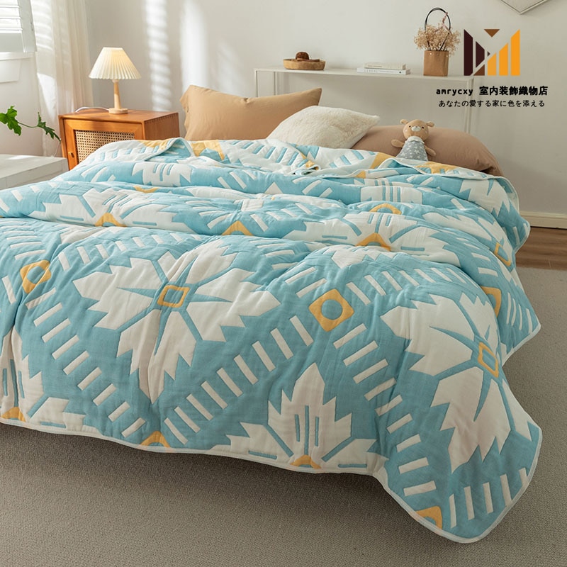 ガーゼケット シングル 夏快眠 10層織ガーゼ 吸湿 通気 キルトケット 10重 洗える 肌掛け布団 綿100% 薄 ブランケット フルーツ柄 コットン100％ 肌掛け 冷房対策 サマーキルト ガーゼ