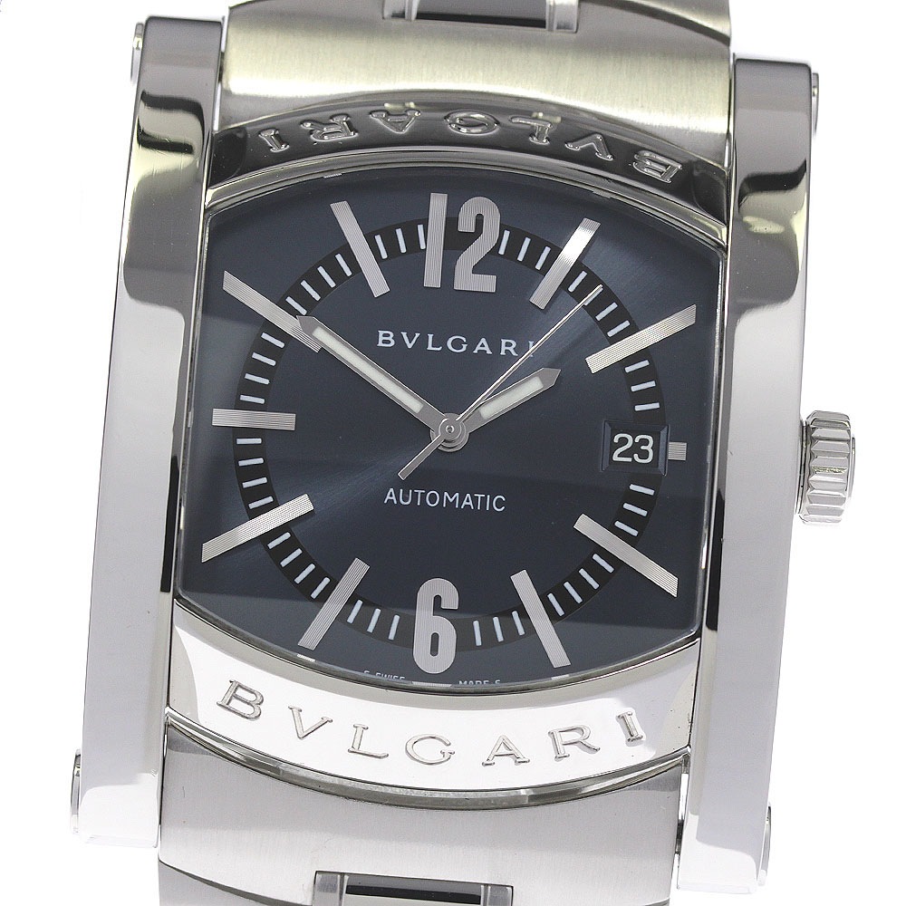 ブルガリ BVLGARI AA48S アショーマ デイト 自動巻き メンズ 美品 _803583【中古】