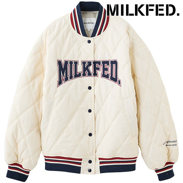 サテンロゴパッチ キルテッドジャケット [103254021003] レディース アウター 中綿ジャケット スタジャン 防寒 オフホワイト 正規取扱店