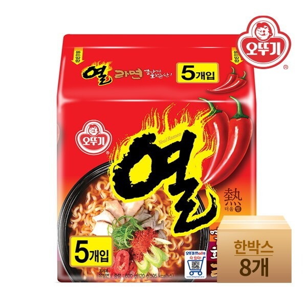 代引き人気  [オットゥギ] 熱ラーメンマルチパック（120gX5）x8個（1箱） 韓国麺類